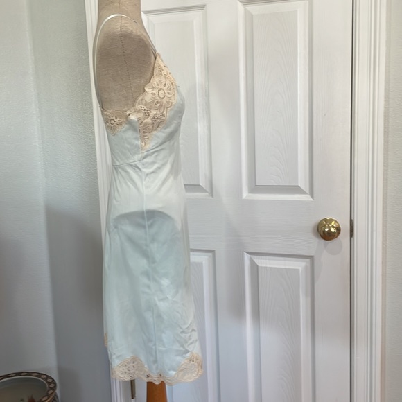 Vintage wonder maid full dress slip lace molded magic nylon green womens size 32 - Picture 3 of 13